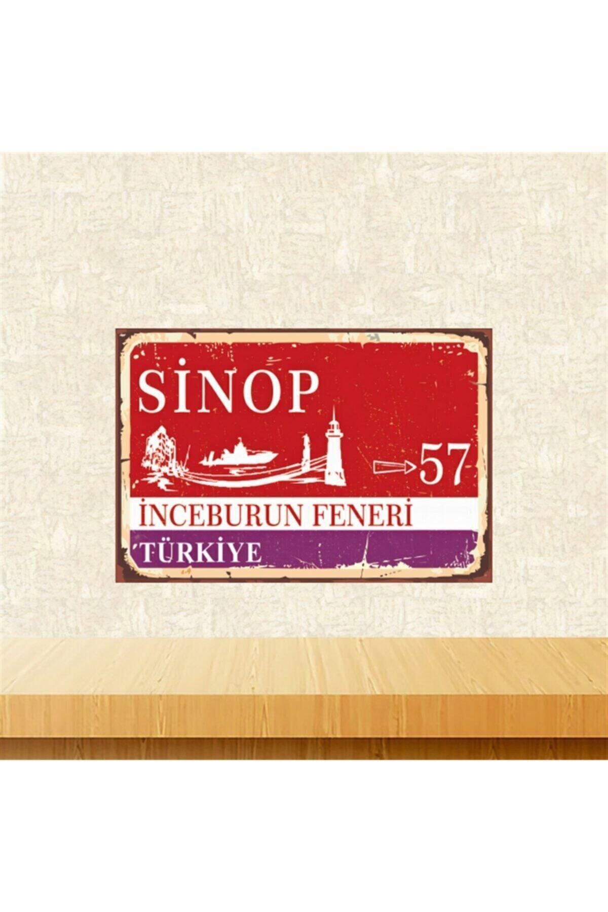 Sinop Inceburun Feneri Retro Ahşap Tablo 20-30 cmTkfx5782