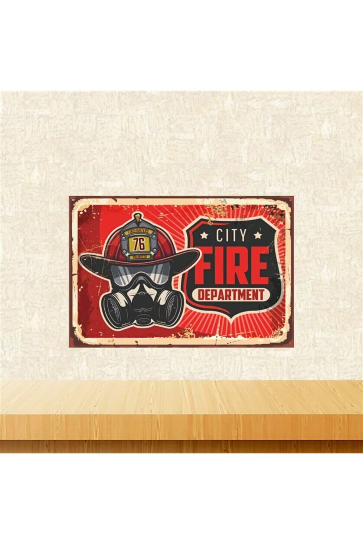City Fire 20-30 cm Retro Ahşap Tablo Tkfx5747