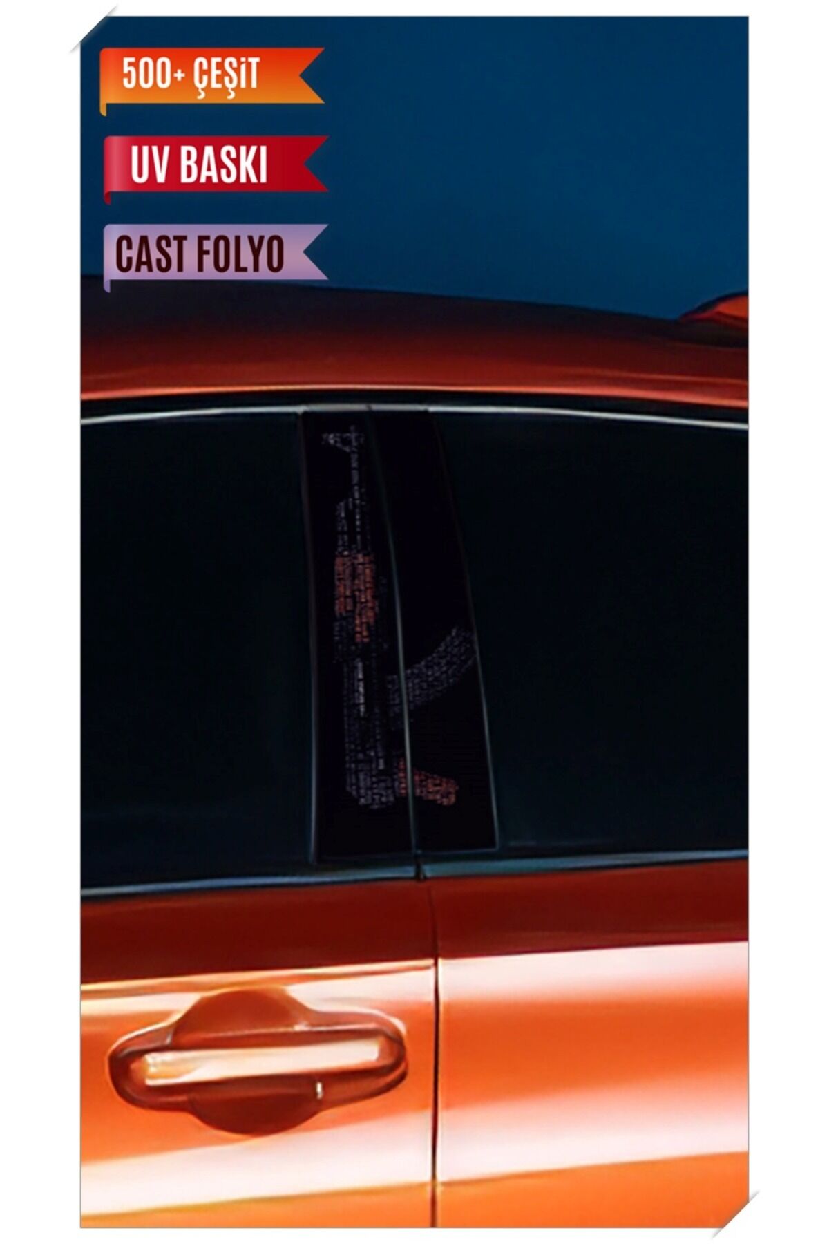 Araç Kapı Direk Kaplama Folyosu Silah Desenli (Sağ Sol Takım) (2 Adet) - 22x50 Cm