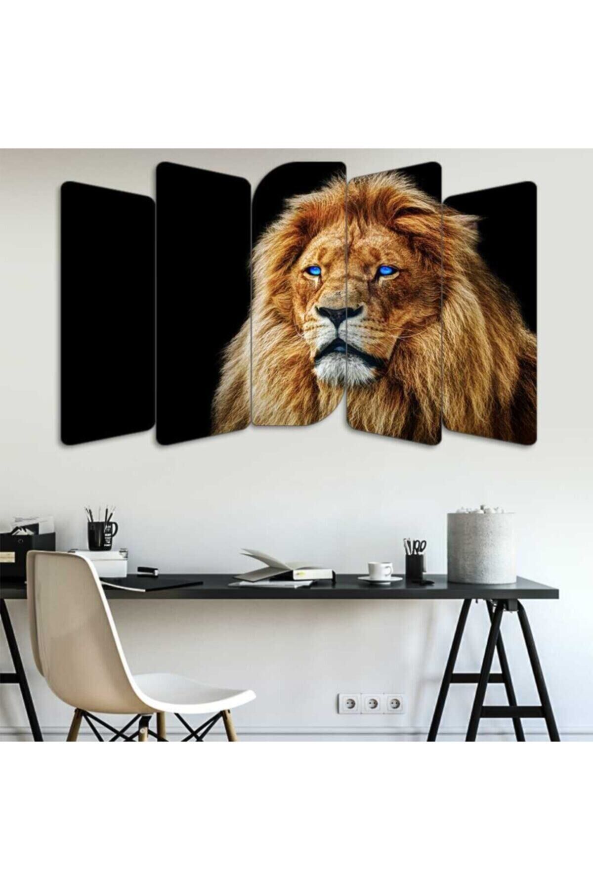 Aslan - 5 Parçalı Tablo