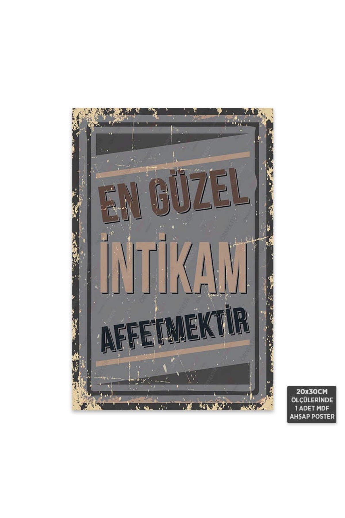 PT1021 - En Güzel İntikam Affetmektir Retro Mdf Ahşap Poster (20x30cm)