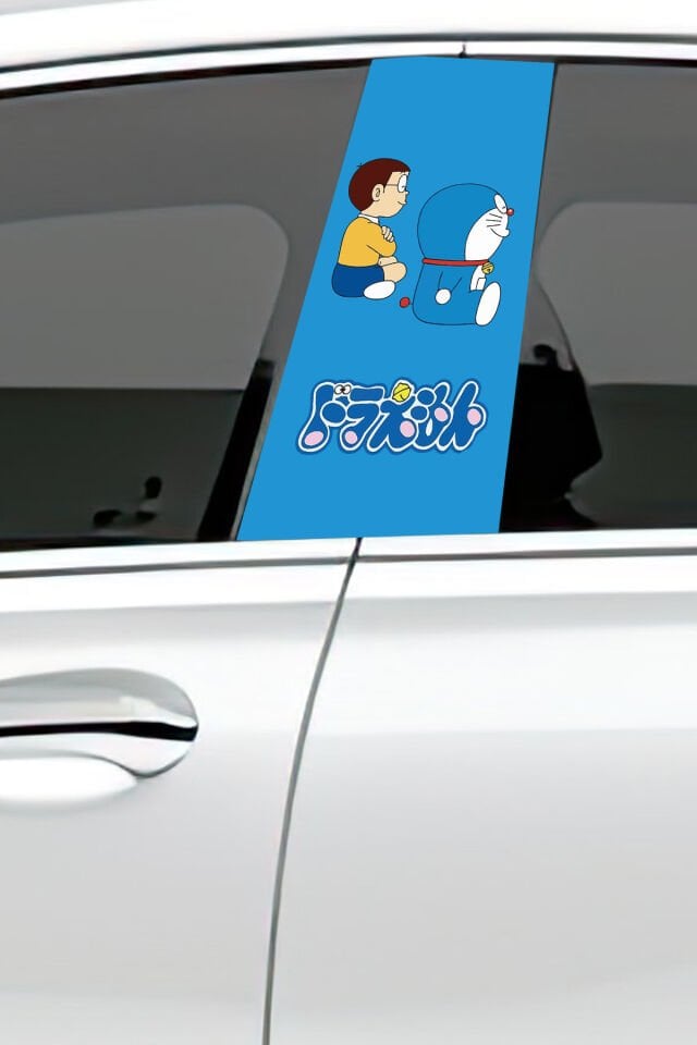 Araç Kapı Direk Kaplama Folyosu Desenli (Sağ Sol Takım) (2 Adet) -Uyumlu  22x50 cm