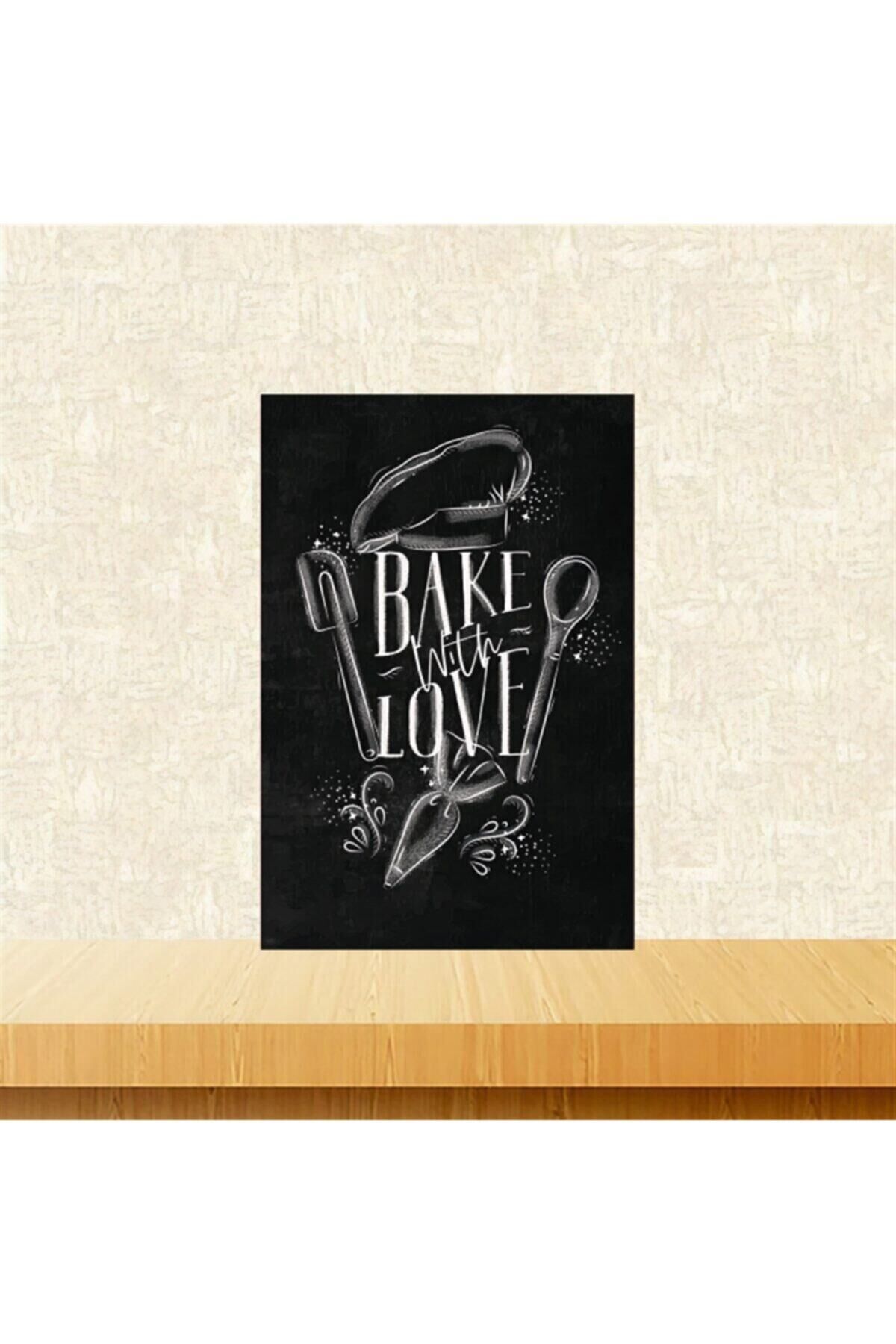 Bake Love Tasarımlı Retro Ahşap Tablo Tkfx6043