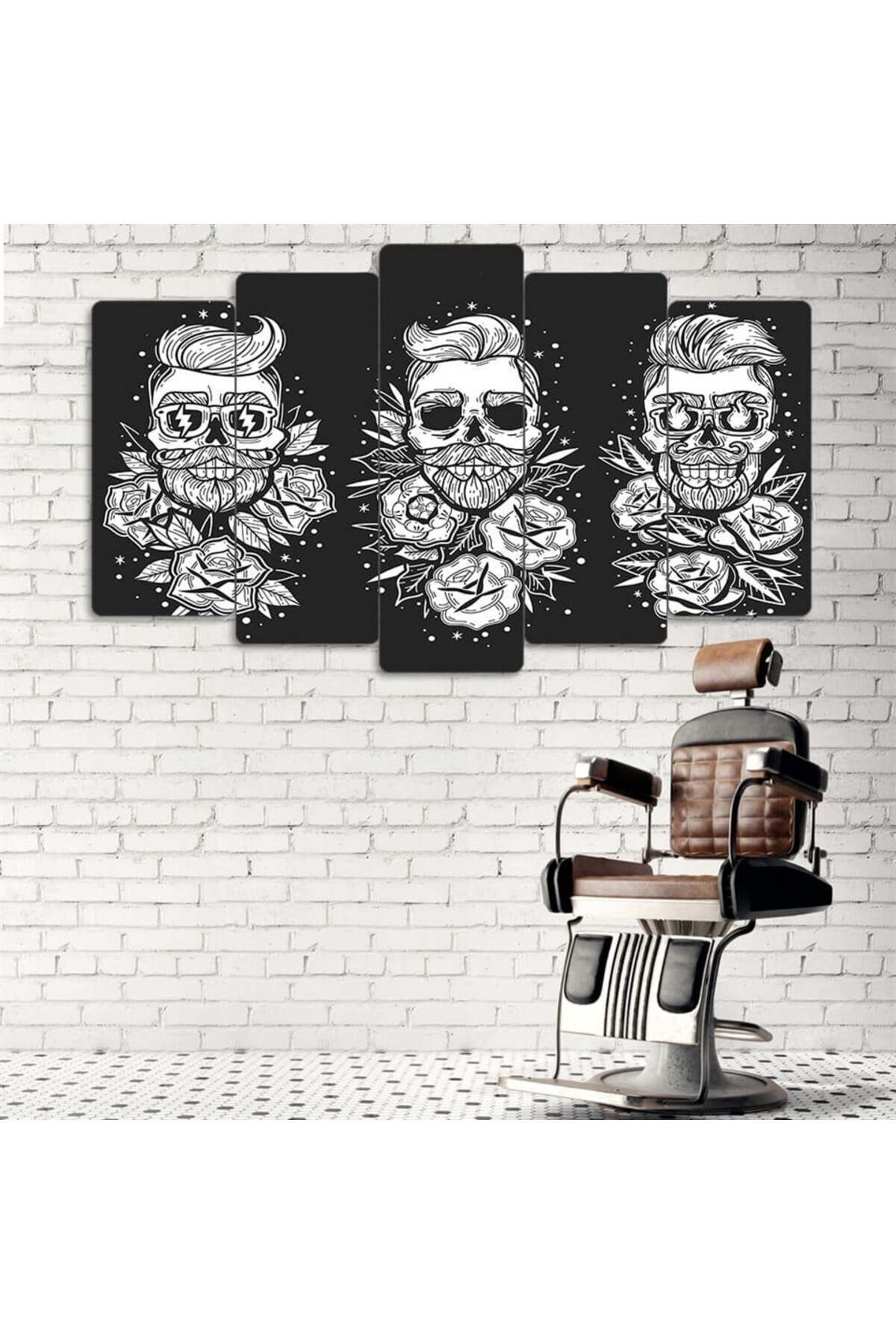 Berber ,barber Shop - 5 Parçalı Tablo