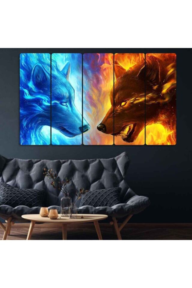 Kurtlar 5 Parçalı Tablo