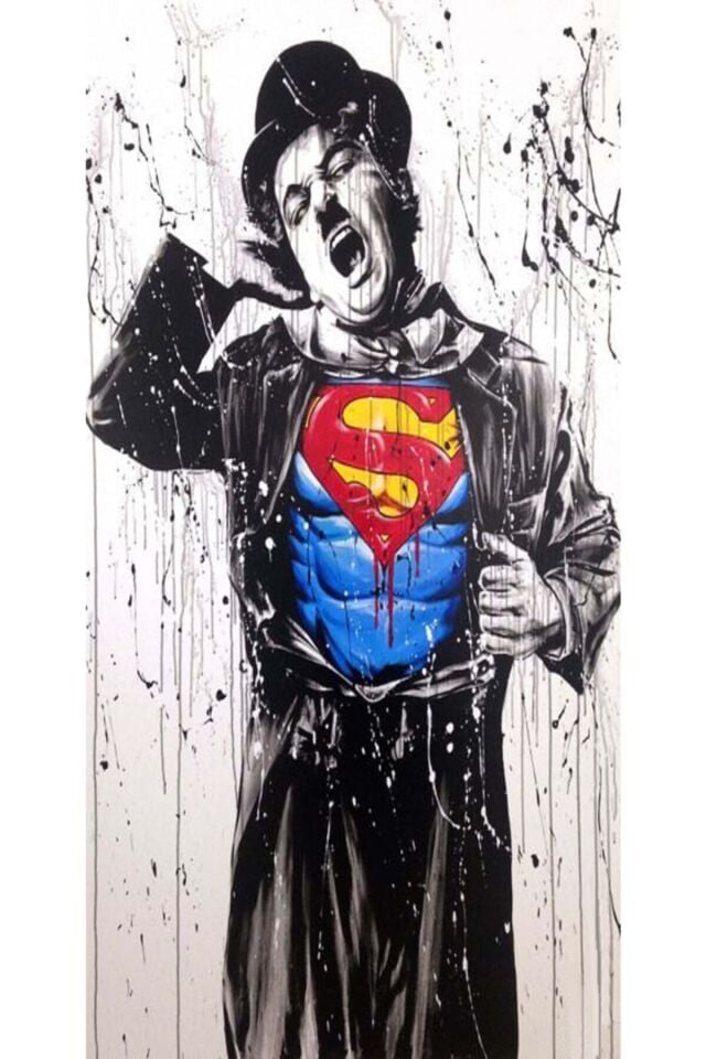 Charlie Caplin 6'lı Ahşap Duvar Poster Seti - Hbb Özel Seri