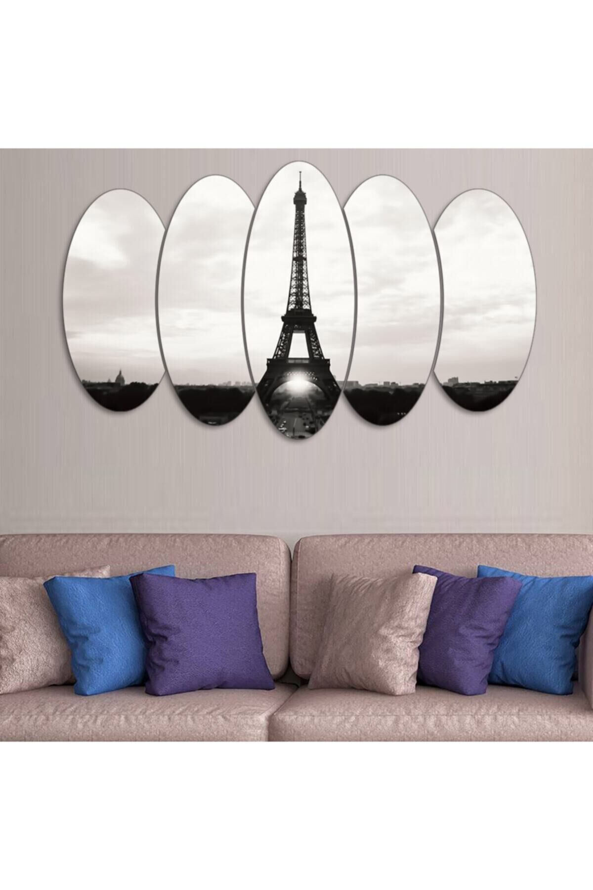 Paris Eyfel Kulesi - 5 Parçalı Tablo
