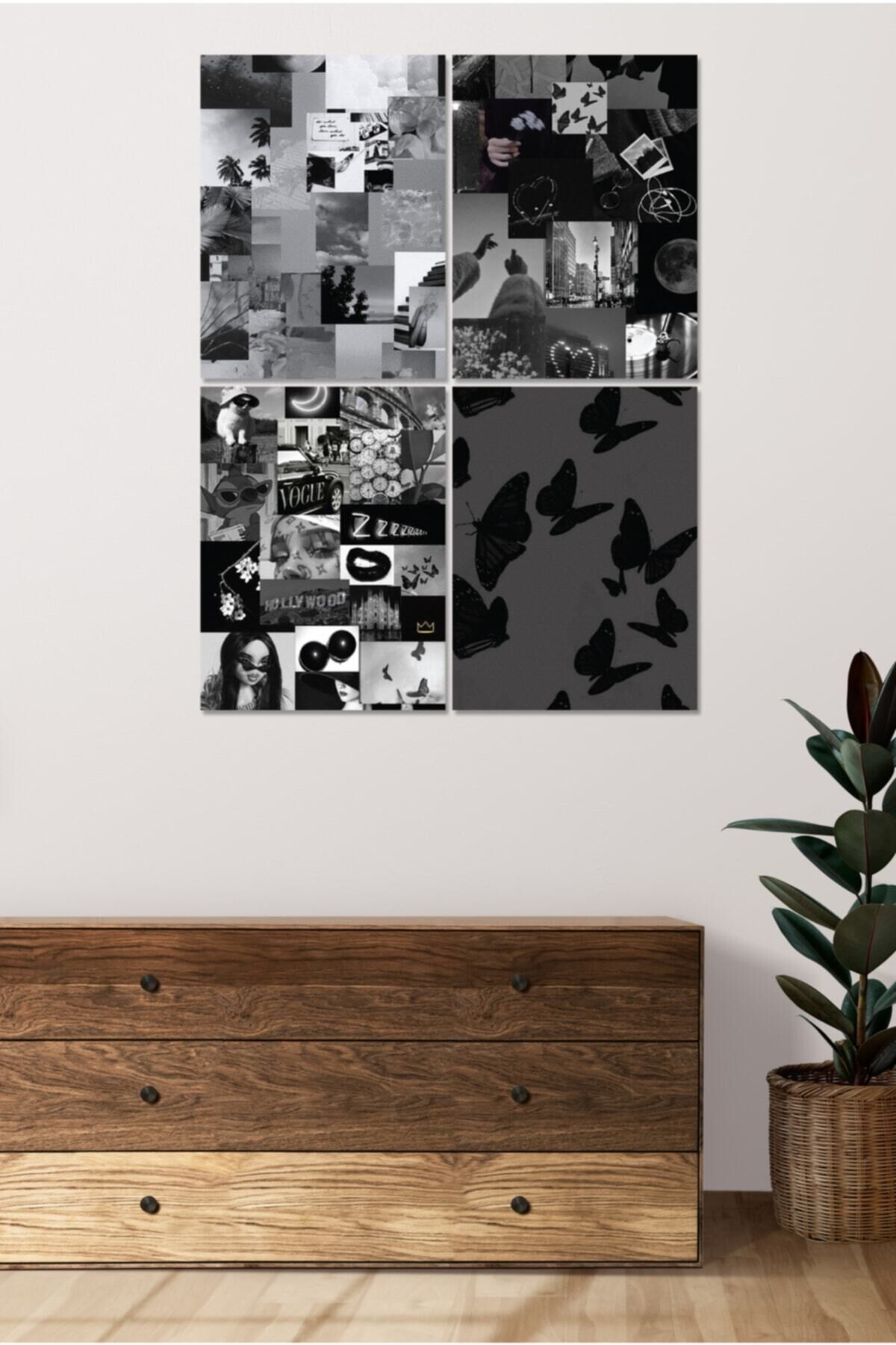 4 Parçalı Çerçeve Görünümlü Mdf Tablo Seti Dnu035