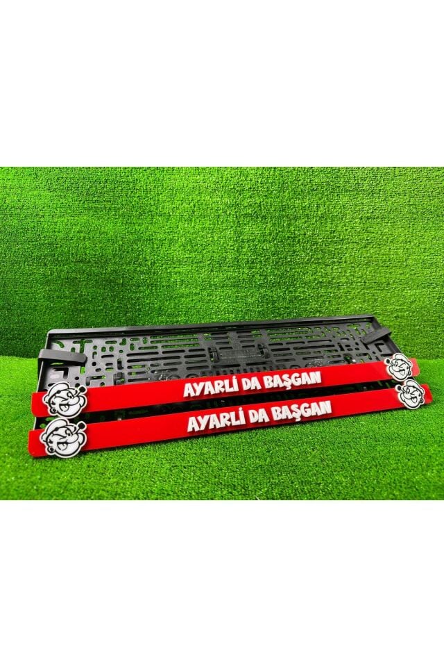 Ayarli Da Başgan Kırmızı 3d Kabrtmalı Pleksi Araba Plakalığı 1 Takım