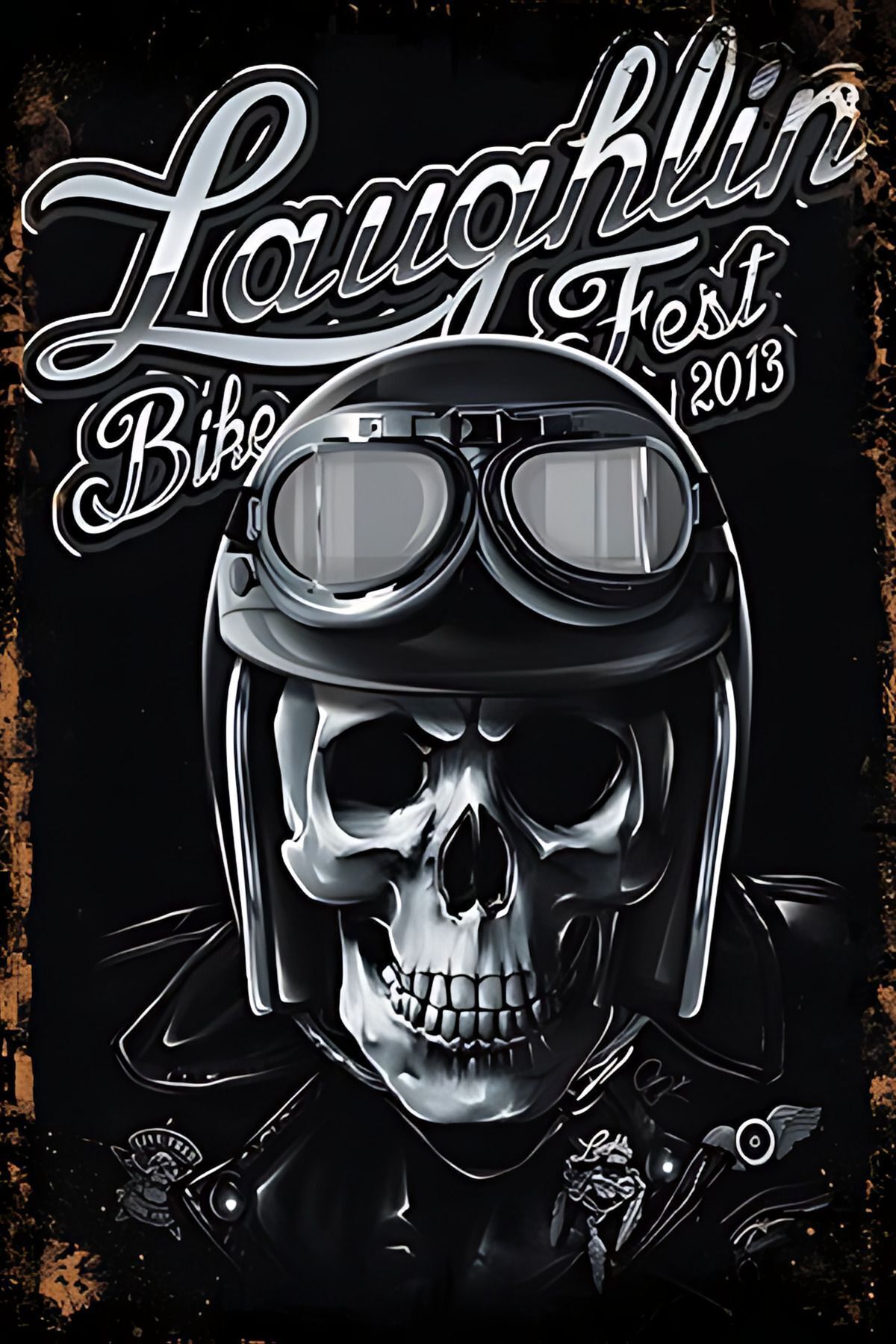 Motorcu Kuru Kafa (laughlin) Mdf Poster