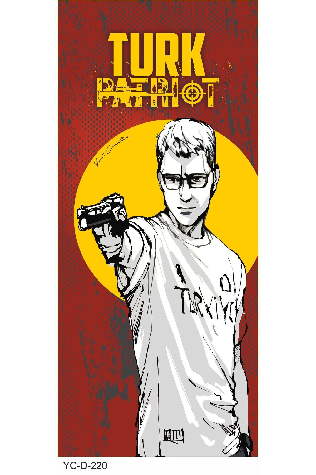 Yusuf Dikeç Desenli Araç Kapı Direk Kaplama Folyosu (Sağ-Sol Takım) - 22x50 cm (2 Adet)