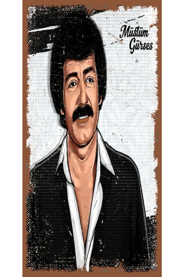 Müslüm Gürses 6'lı Ahşap Duvar Poster Seti - Hbb Özel Seri