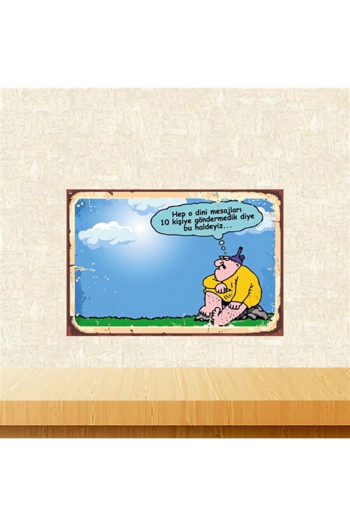 Hep O Dini Mesajları Retro Ahşap Tablo Tkfx5476 20-30 Cm