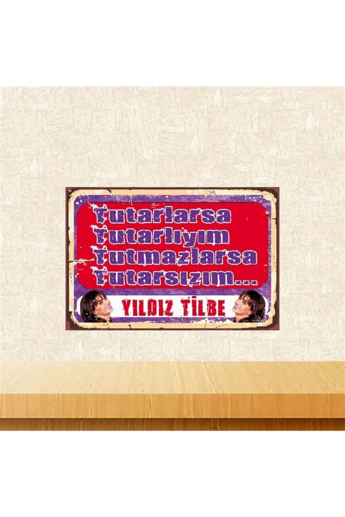 Yıldız Tilbe Tutarlarsa Tutarlıyım Retro Ahşap Poster 20x30 cm Tkfx4091