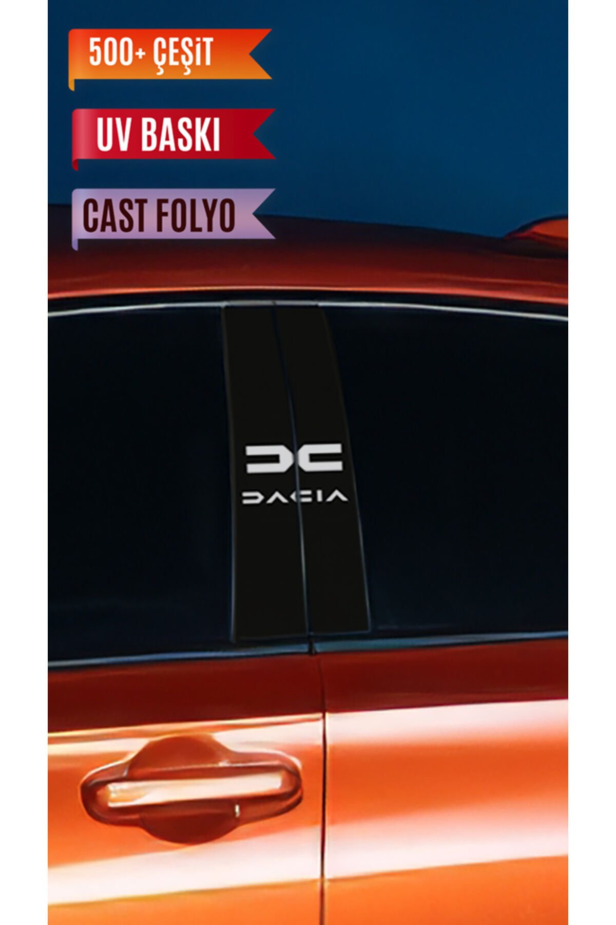 Araç Kapı Direk Kaplama Folyosu Araba Markaları (Sağ Sol Takım) (2 Adet) - 22x50 Cm