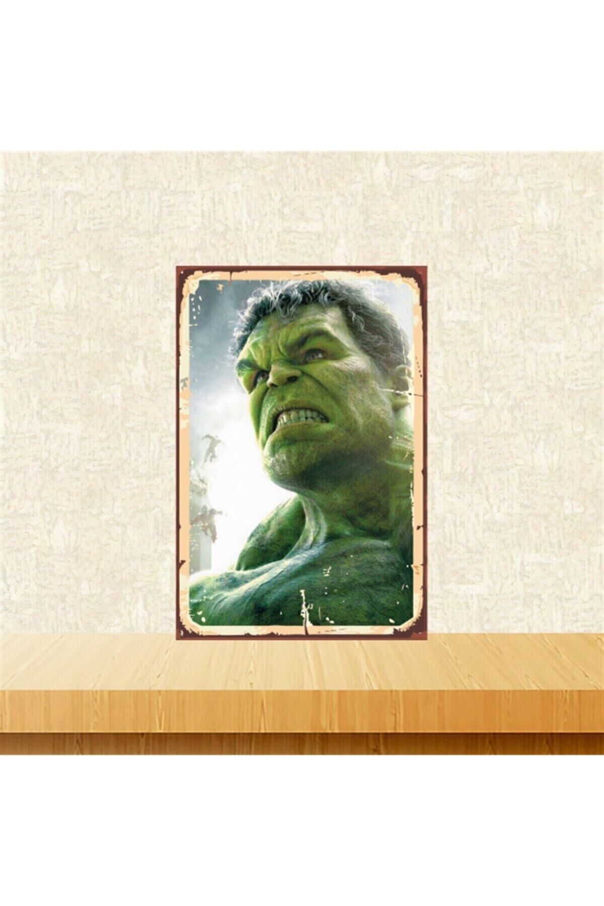 Hulk Tasarımlı 20-30 Cm Retro Ahşap Tablo Tkfx5905