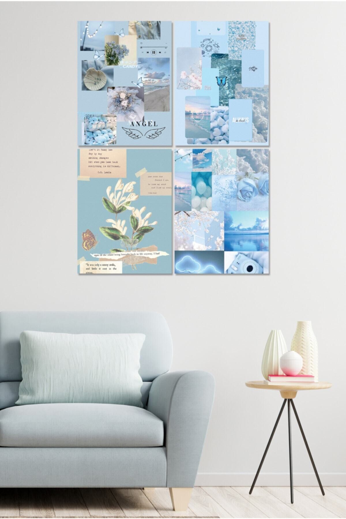 4 Parçalı Çerçeve Görünümlü Mdf Tablo Seti Dnu037