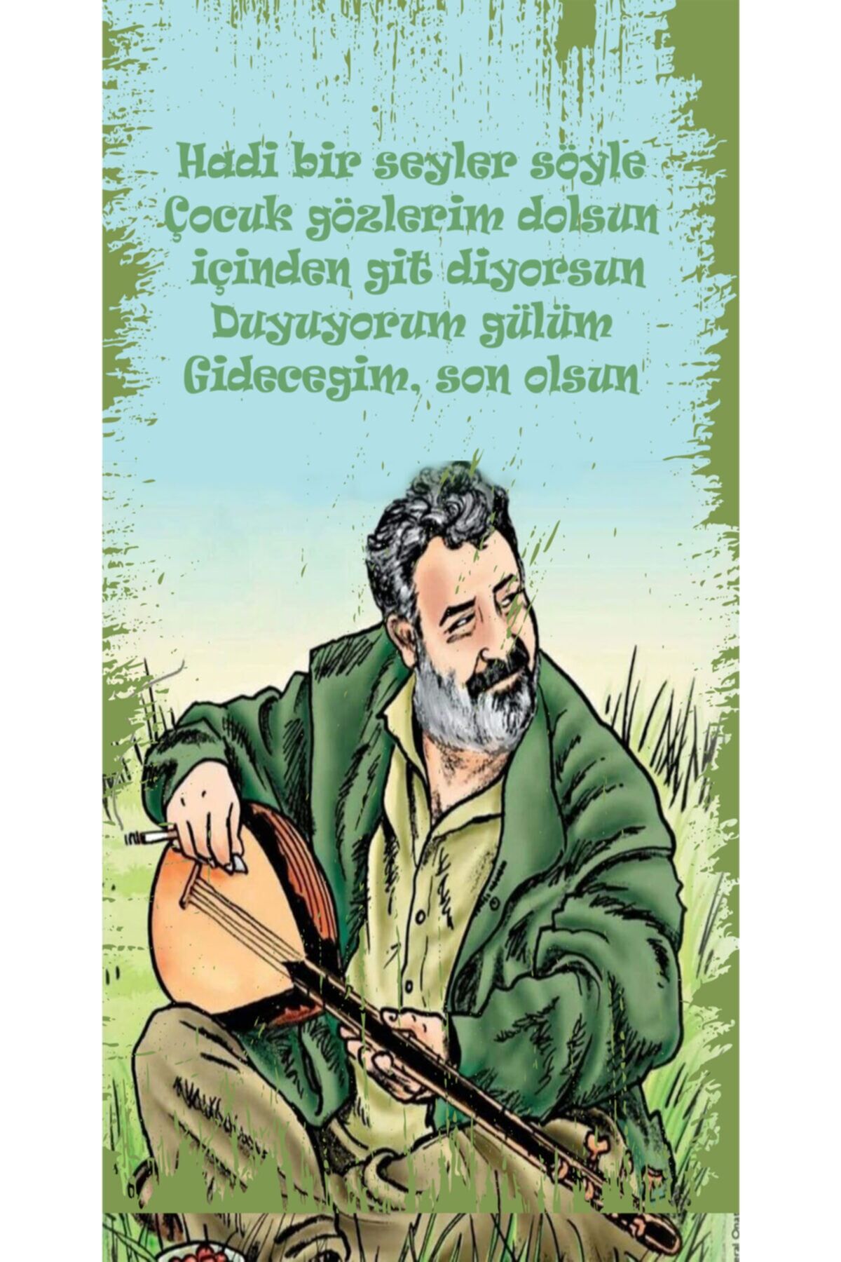 Ahmet Kaya Tasarım Yazılı Mini Ahşap Poster
