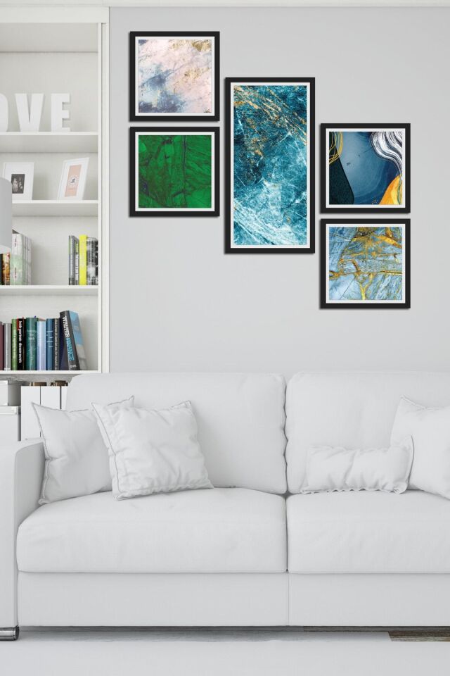 Collage Style 5 Parçalı Mdf Tablo Atf238