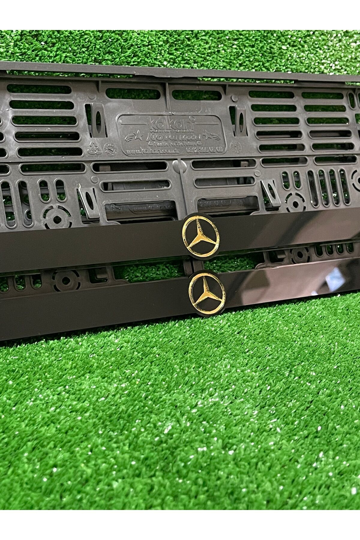 Mercedes Gold Aynalı Logolu Araba Plakalık