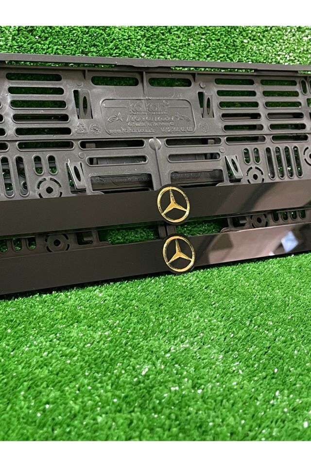 Mercedes Gold Aynalı Logolu Araba Plakalık