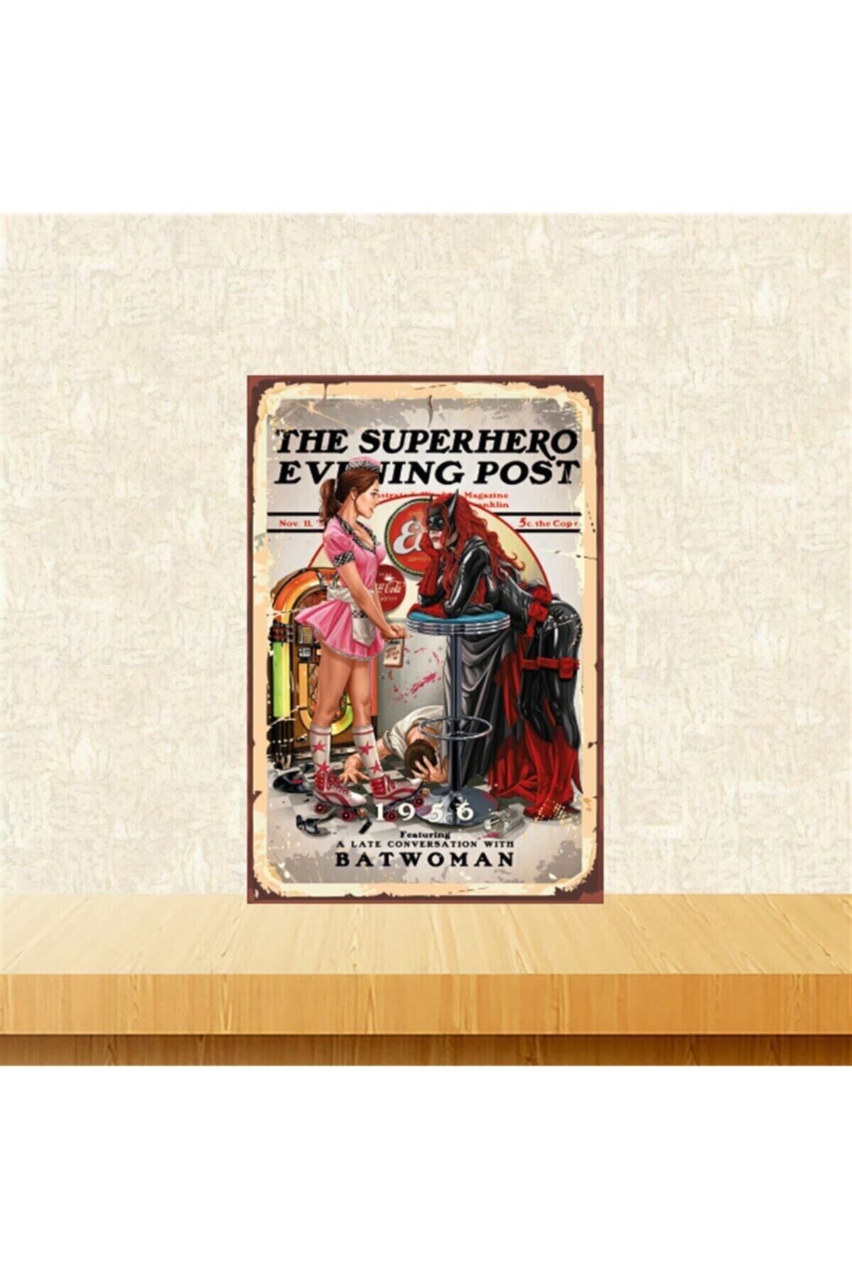 Batwoman 20-30 Cm Retro Ahşap Tablo Tkfx5268