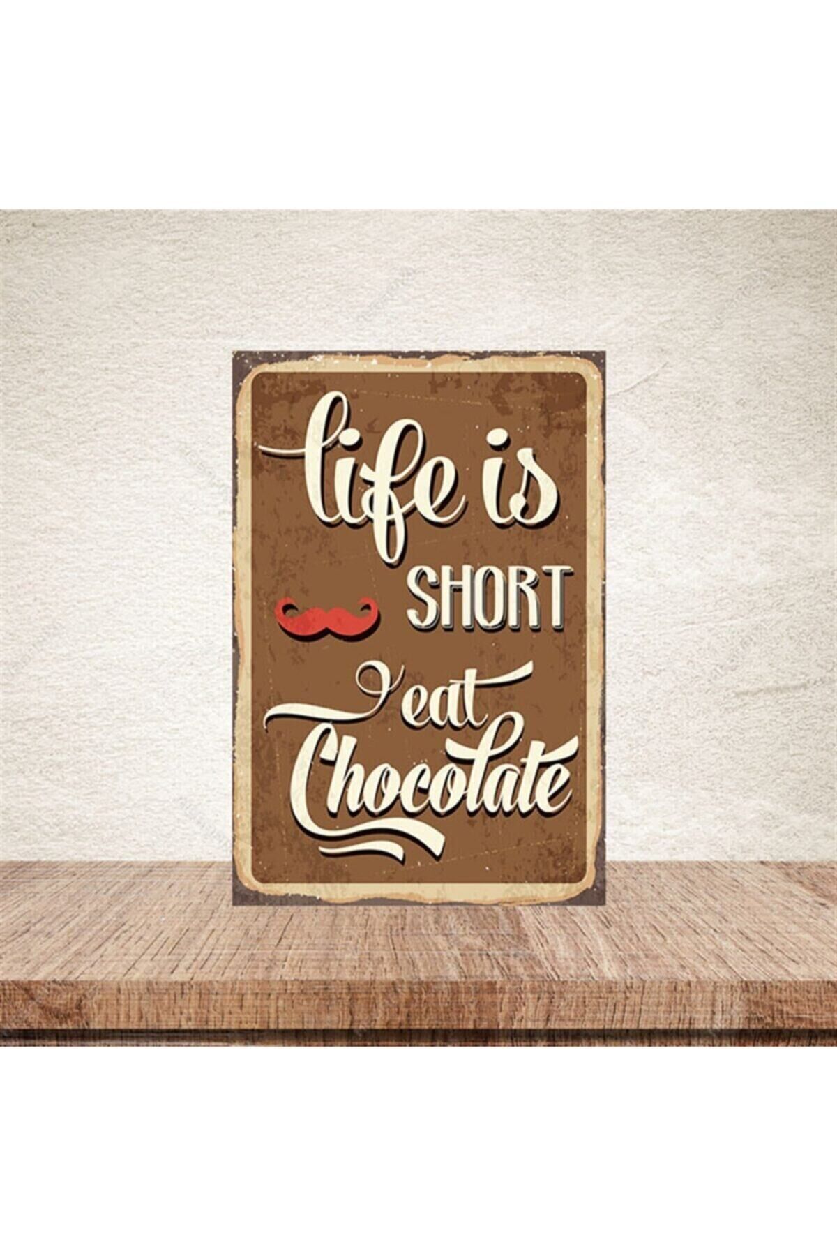 Life Is Short 20-30 Cm Retro Ahşap Poster