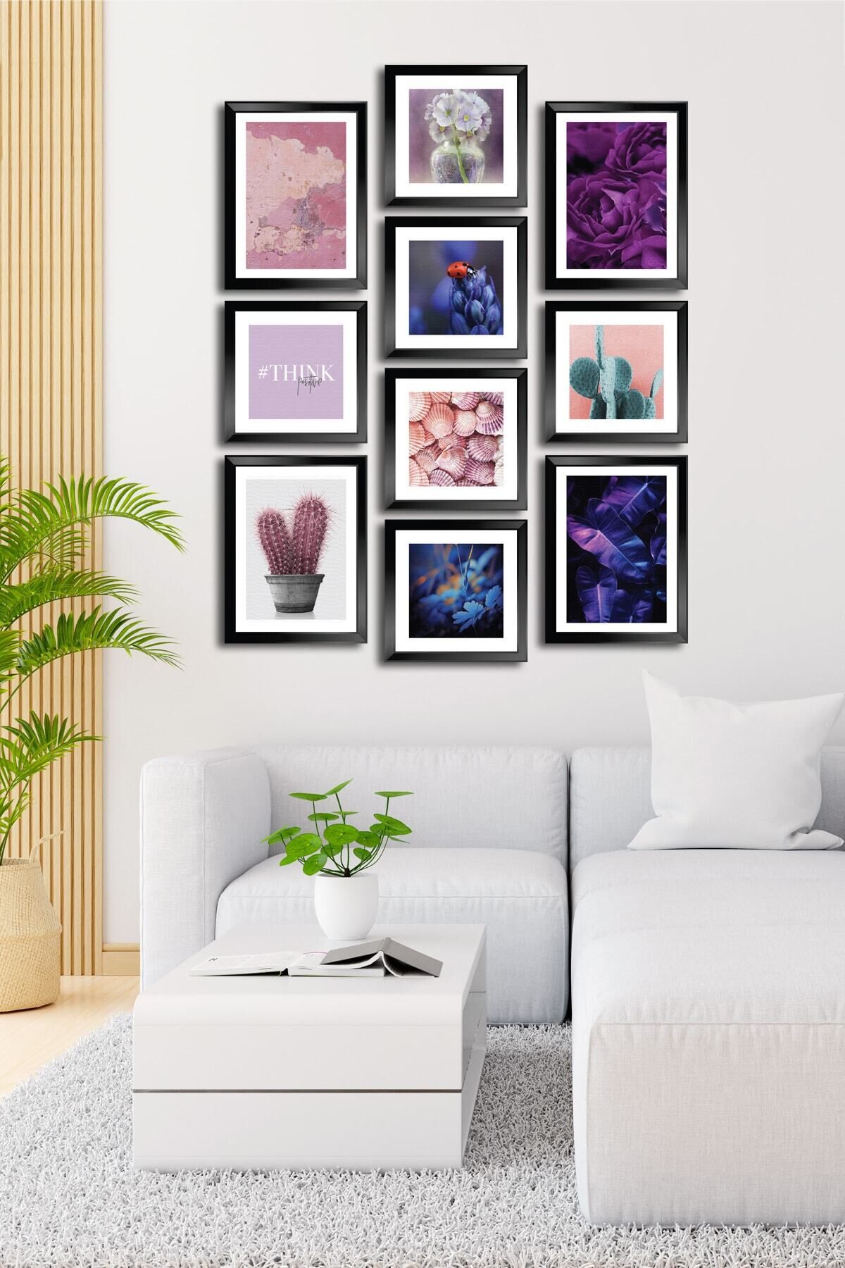 10 Parçalı Çerçeve Görünümlü Mdf Tablo Seti Flm183