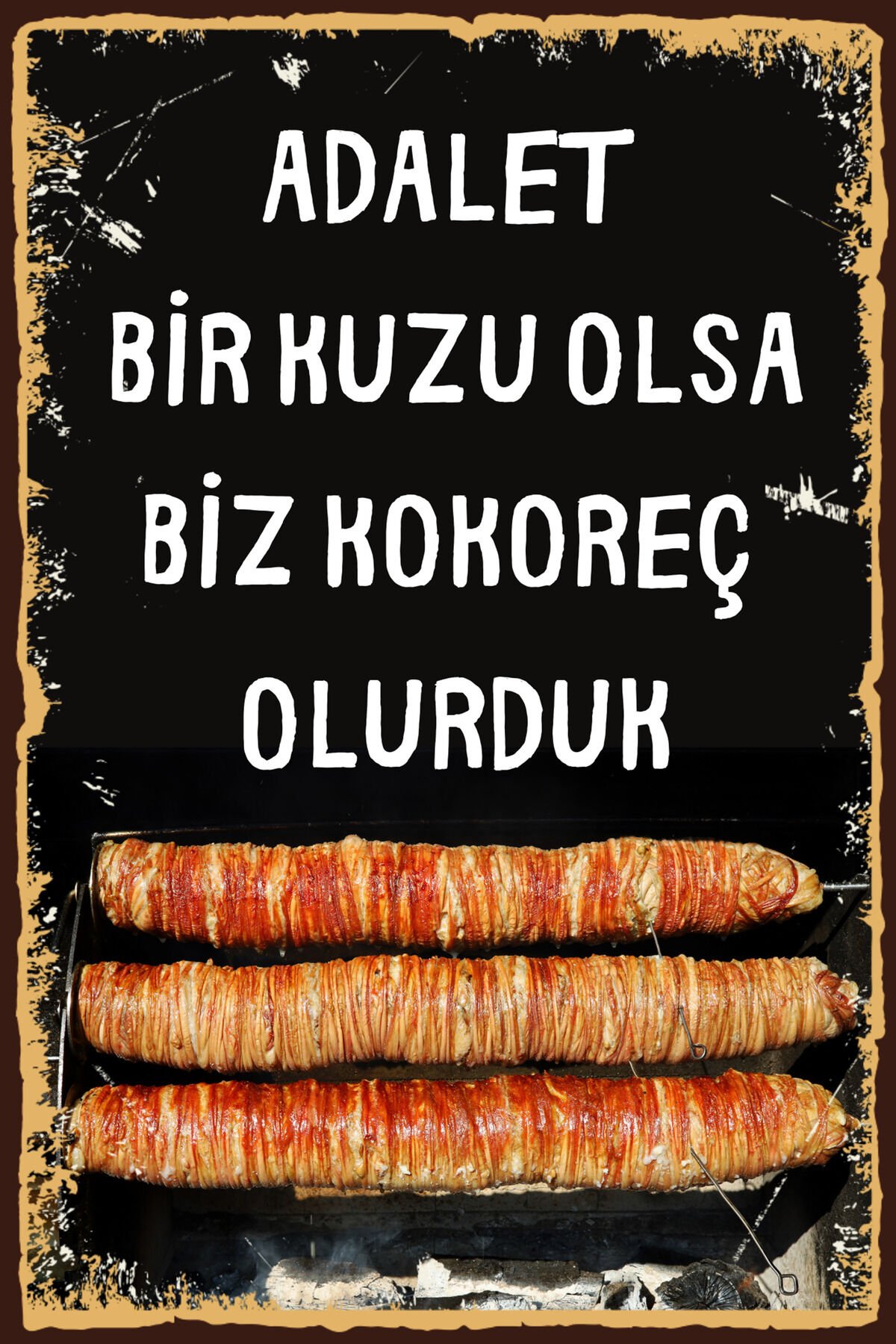 Adalet Bir Kuzu Olsa Retro Ahşap Poster 20 x 30 MDF