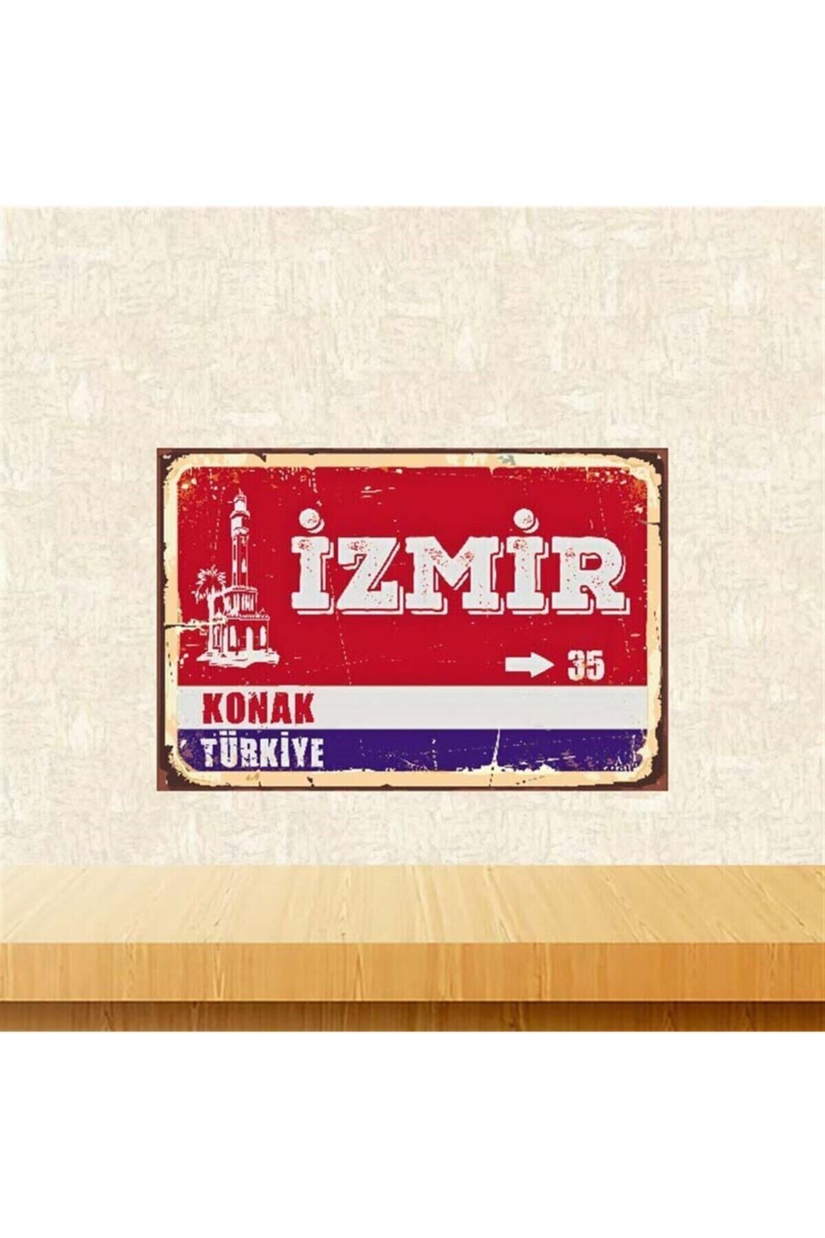 Izmir Konak 20-30 cm Retro Ahşap Poster