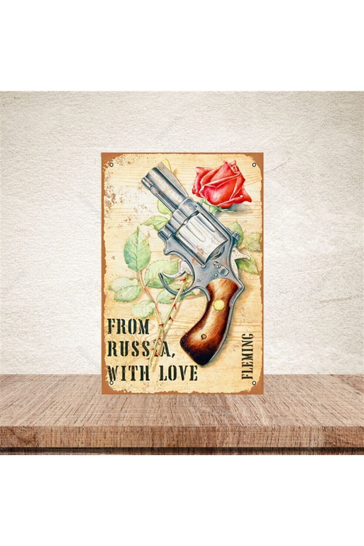 From Russıa 20-30 Cm Retro Ahşap Poster