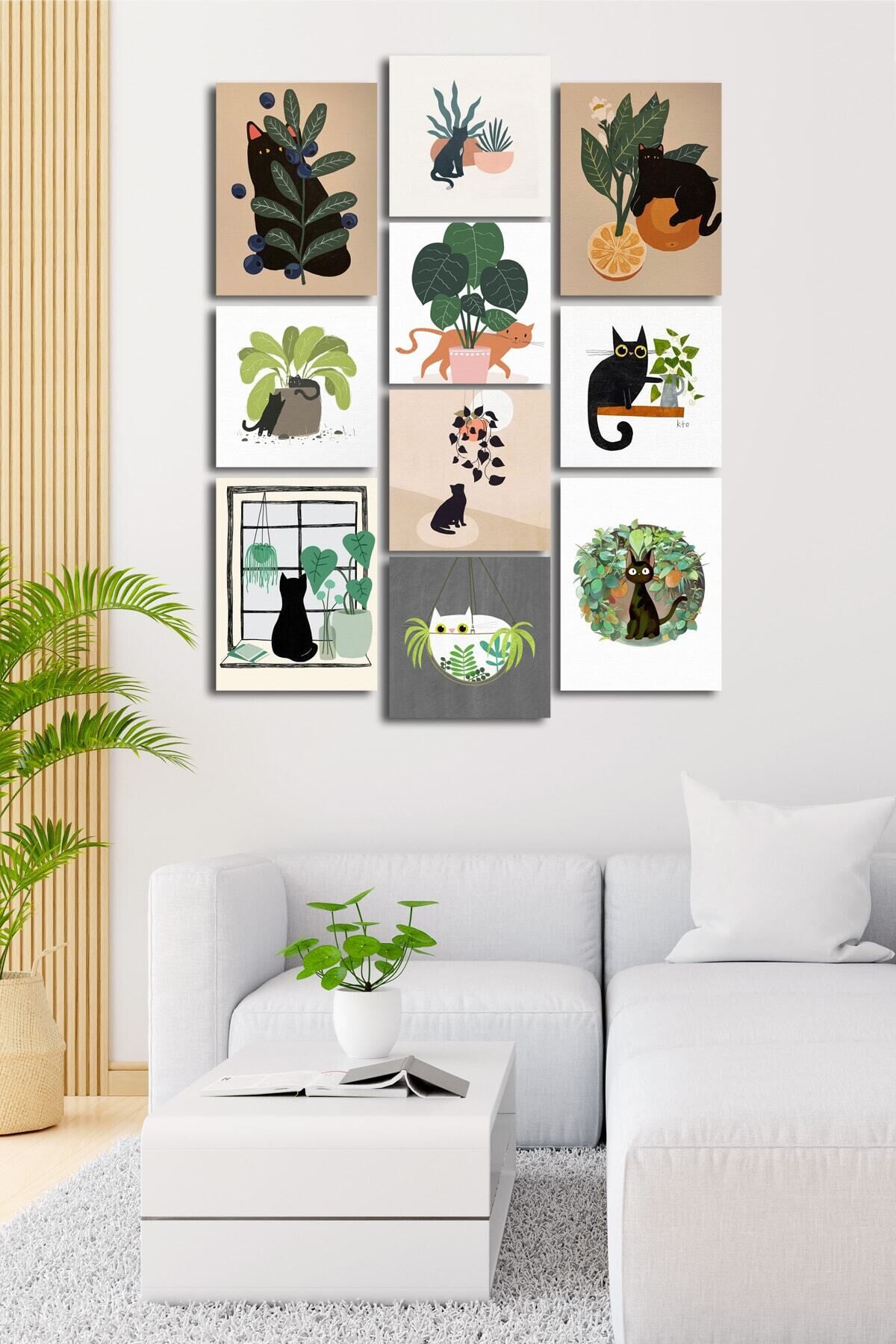 10 Parçalı Çerçeve Görünümlü Mdf Tablo Seti Flm023