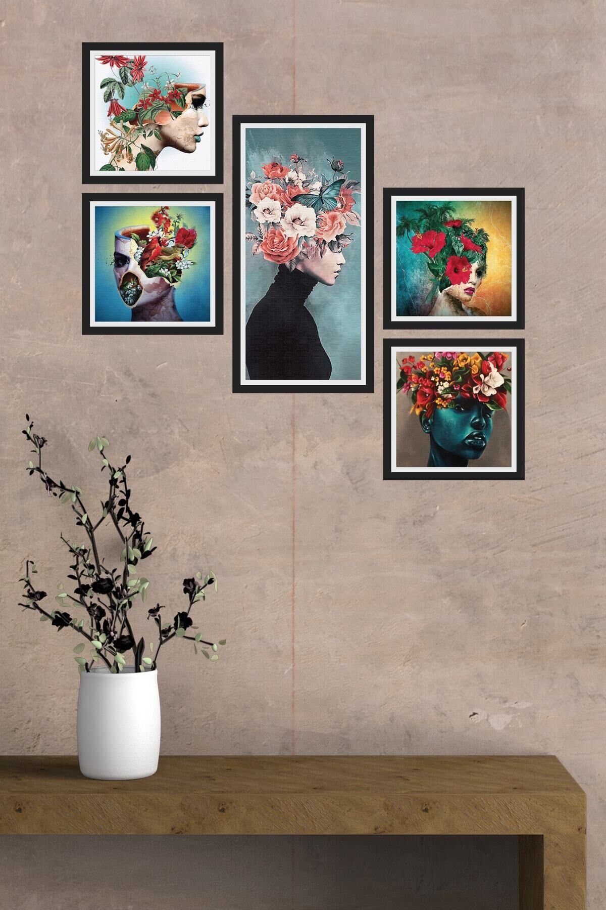 Collage Style 5 Parçalı Mdf Tablo Atf241