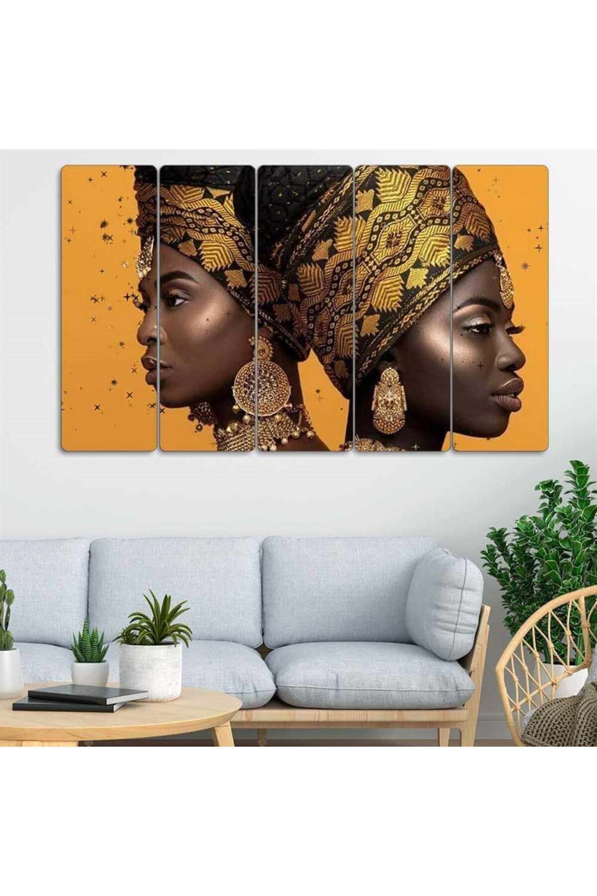 Güçlü Kadınlar - 5 Parçalı Afrikan Tablo