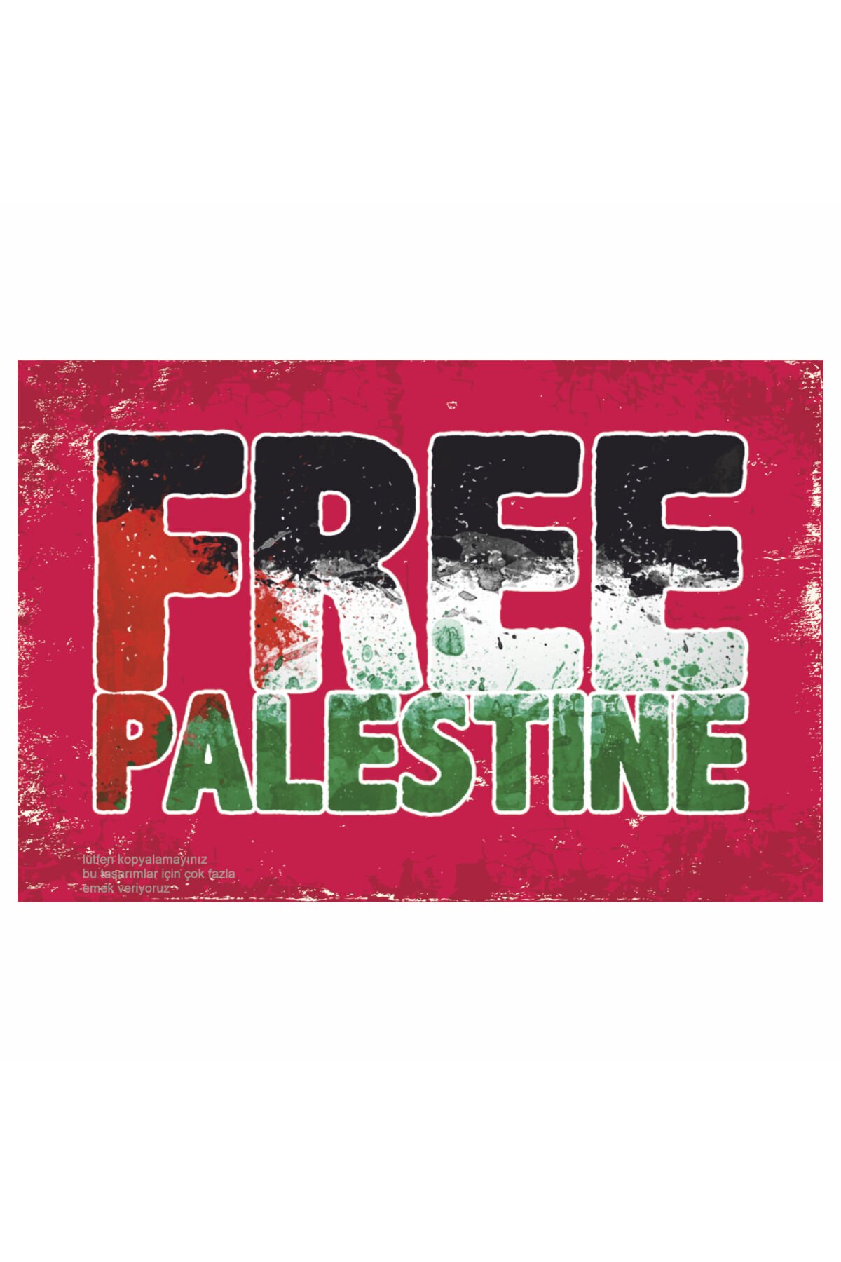 Filistin bayrağı anti emperyalist özgür bağımsız Filistin retro ahşap poster