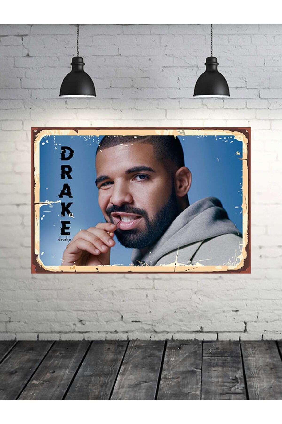 Drake Tasarımlı 20x30 Cm Retro Ahşap Tablo