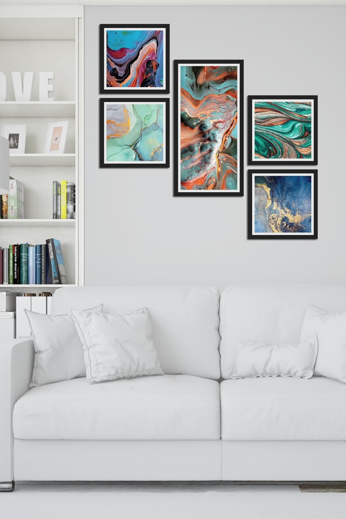 Collage Style 5 Parçalı Mdf Tablo Atf248