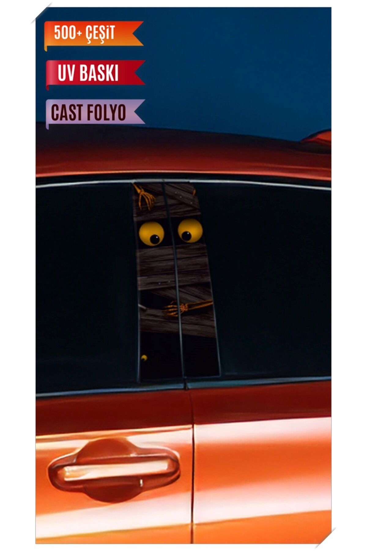 Araç Kapı Direk Kaplama Folyosu Desenli (Sağ Sol Takım) (2 Adet) - 22x50 Cm