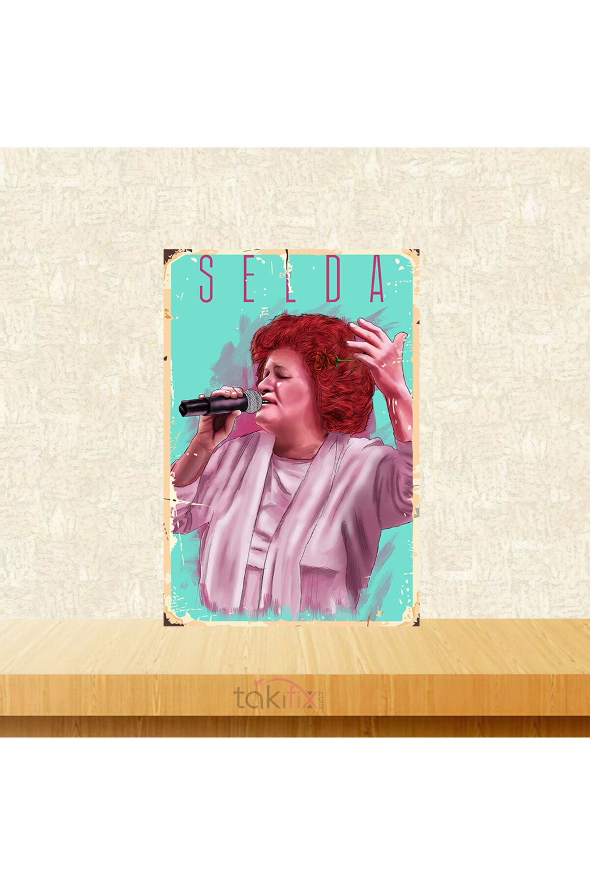 Selda Bağcan Tasarımlı 20x30 Cm Retro Ahşap Tablo