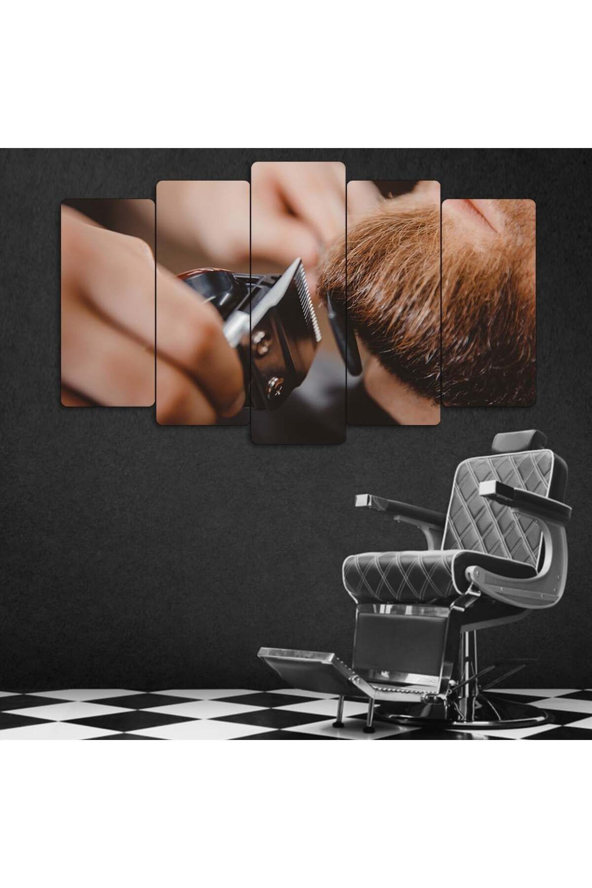 Tıraşın Sanatı - 5 Parçalı Berber Tablo