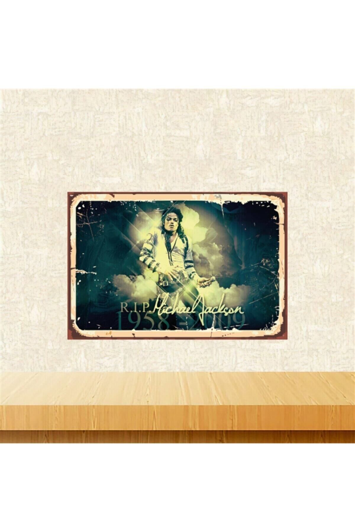R.ı.p Micheal Jackson Tasarımlı 20-30 cm Retro Ahşap Tablo Tkfx5403