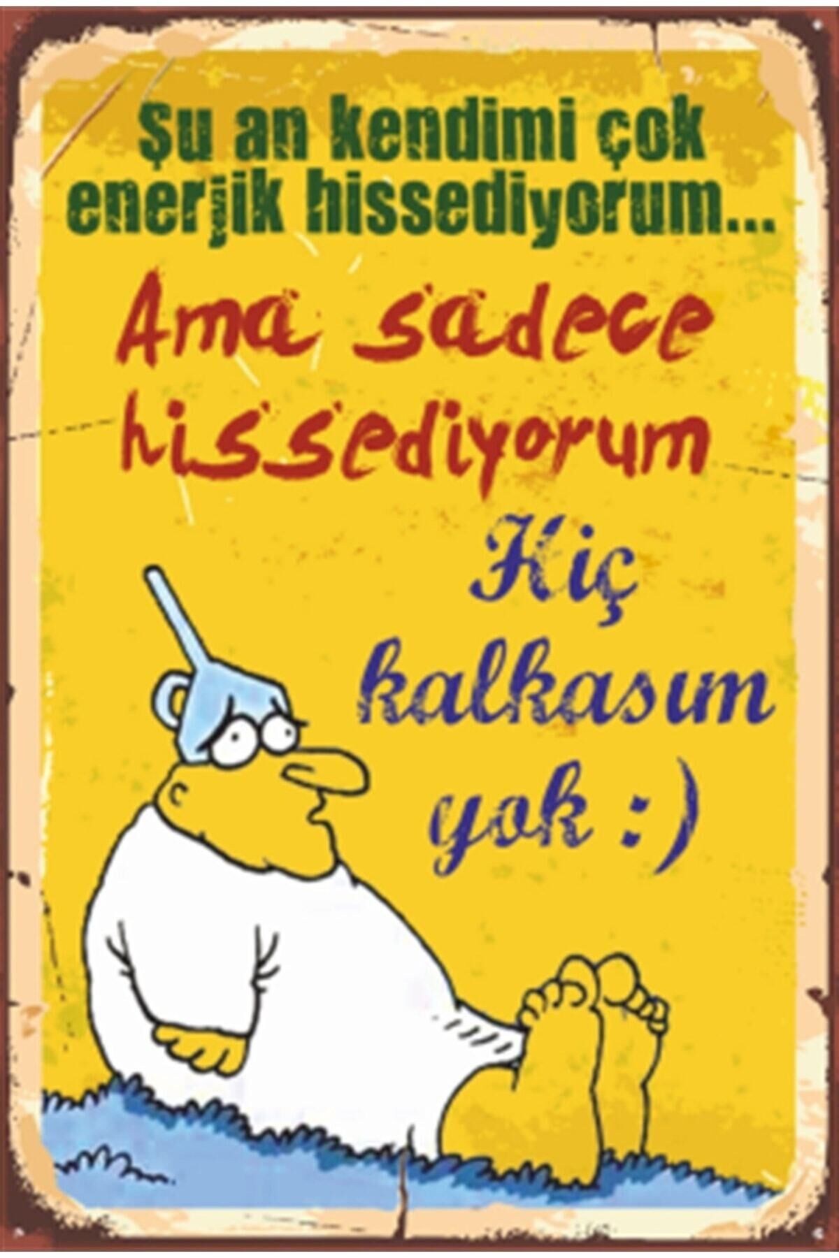 Enerjik Hissetme Duvar Yazıları Retro Ahşap Poster
