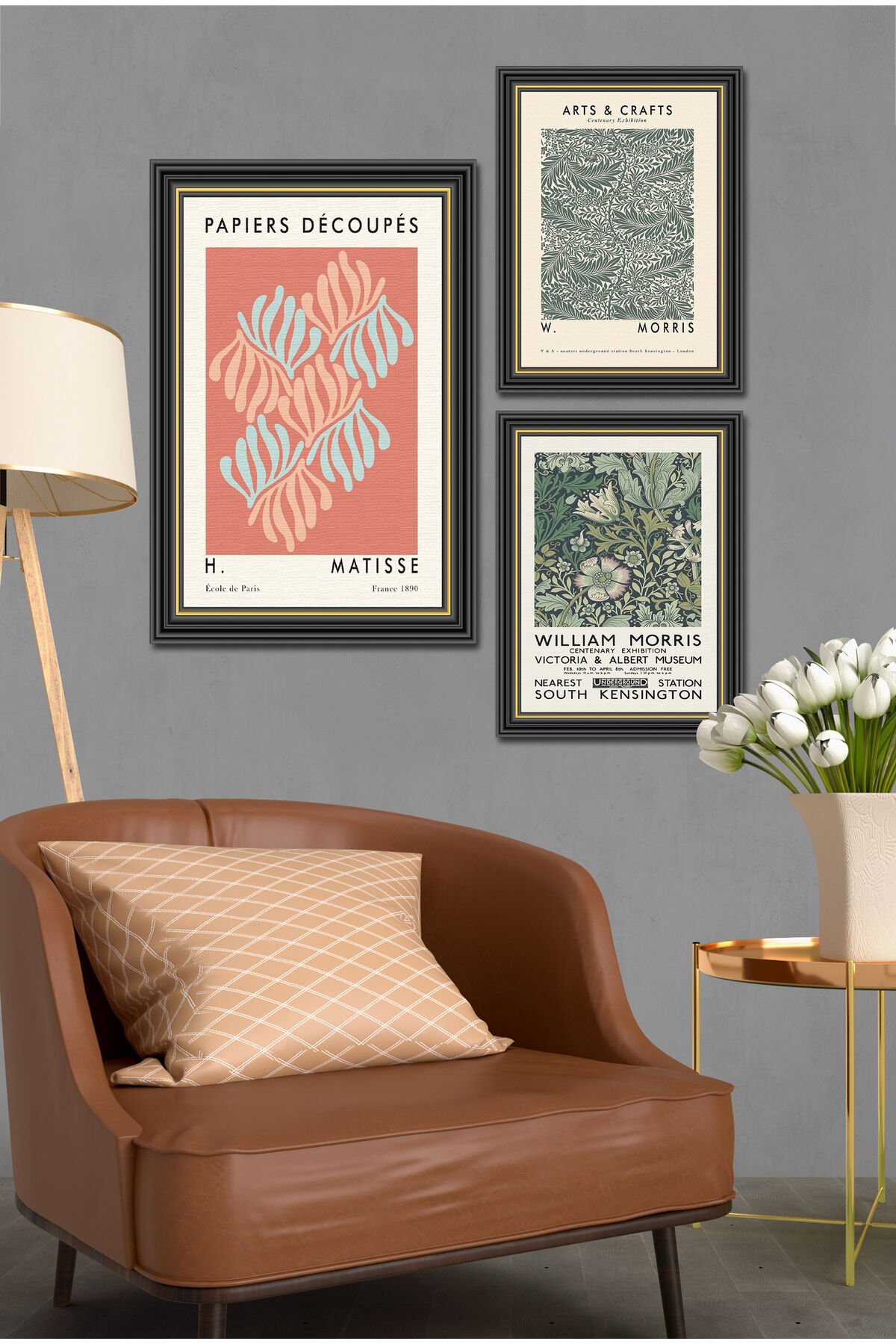 Parçalı Çerçeve Görünümlü Mdf Tablo Seti DNS