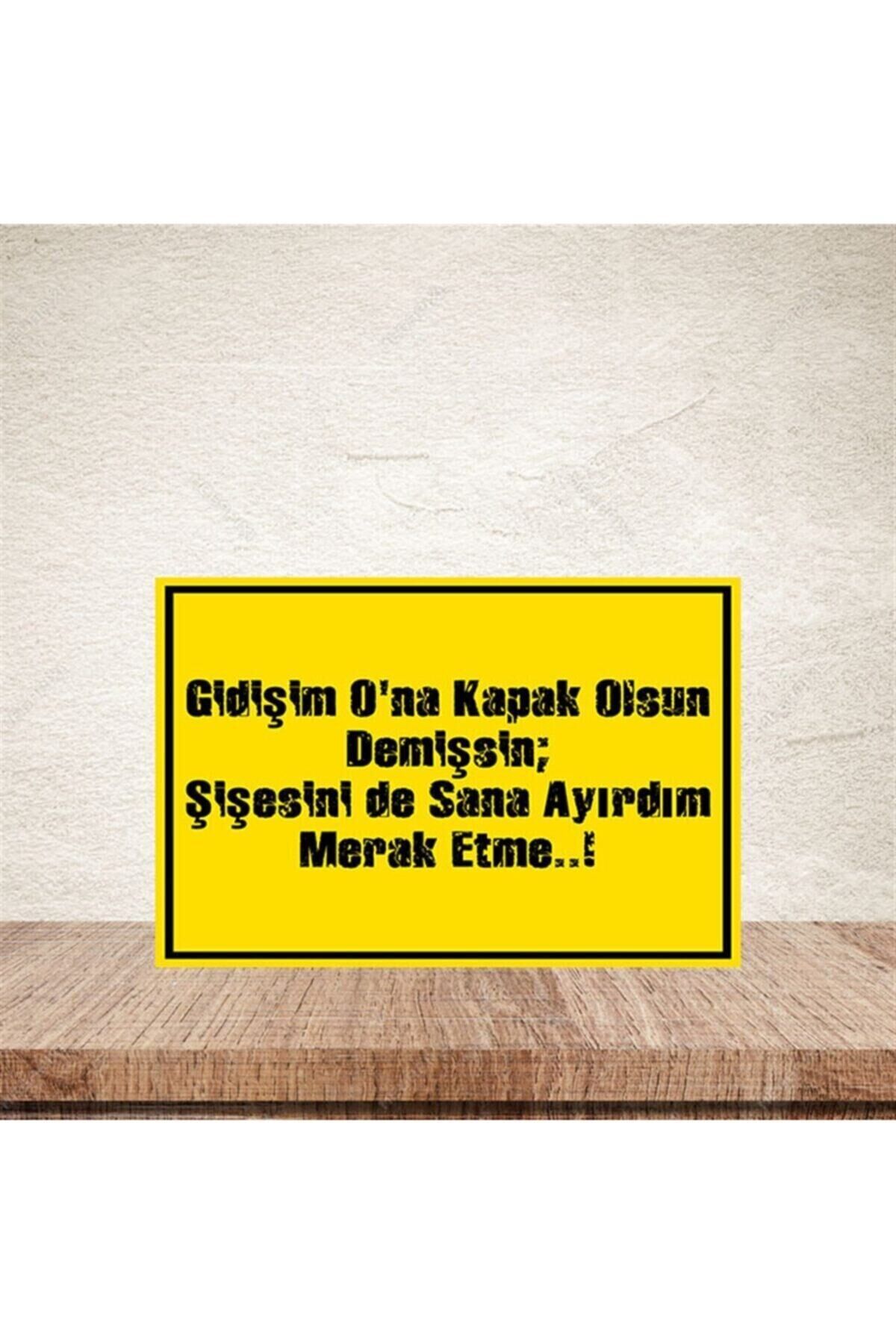 Gidişim Ona Kapak Olsun Demişsin 20-30 Cm Retro Ahşap Poster