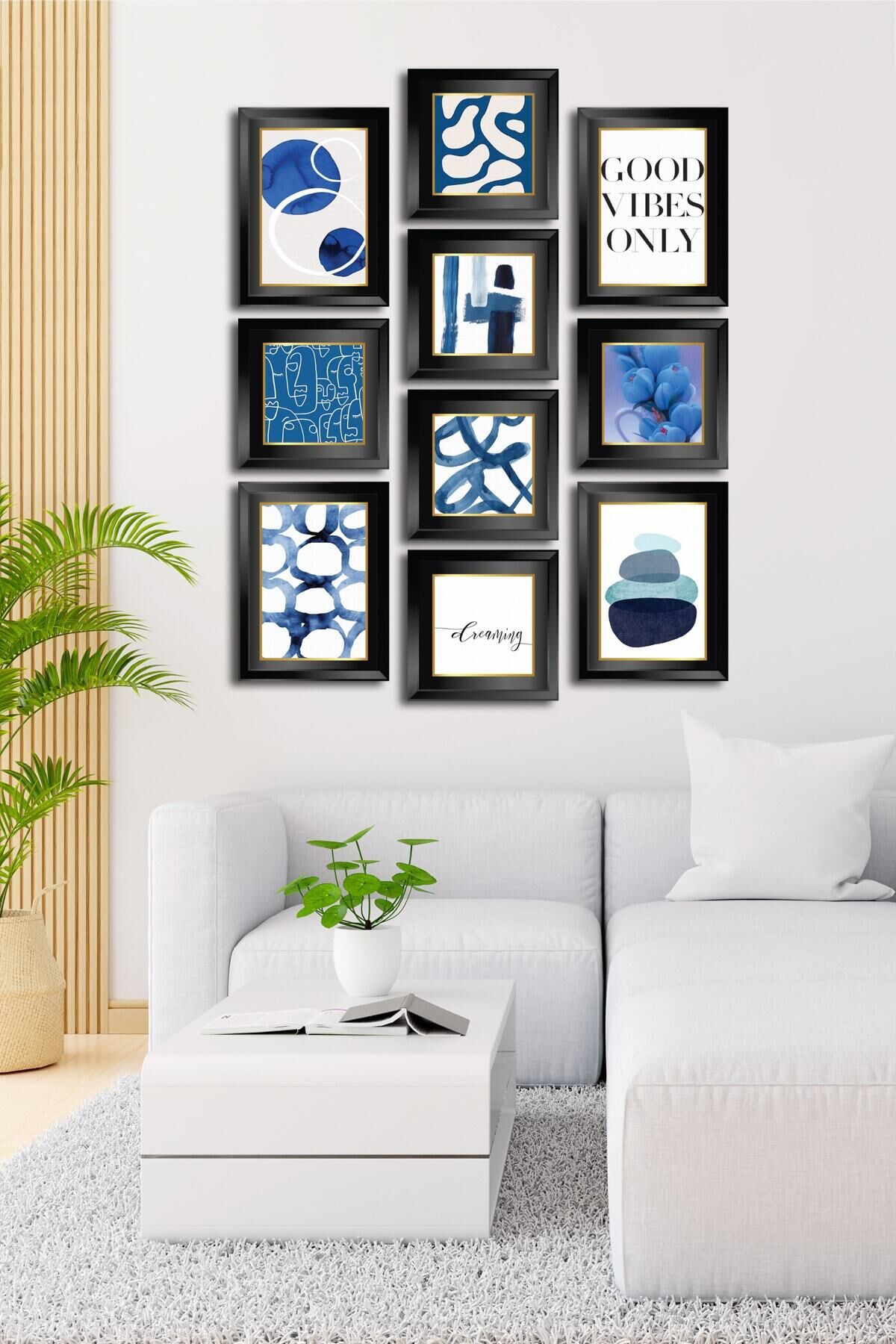 10 Parçalı Çerçeve Görünümlü Mdf Tablo Seti Flm195