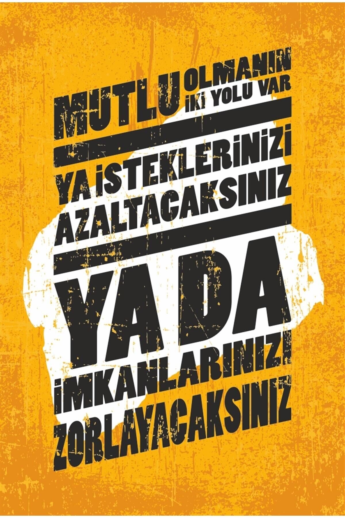 Imkanlarını Zorla Motivasyon Başarı Retro Ahşap Poster