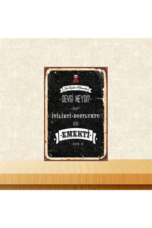 Sevgi Neydi Retro Ahşap Tablo Tkfx4833 20-30 Cm