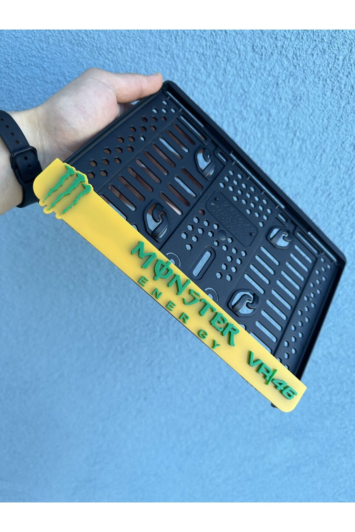 Monster Energy Vr-46 Sarı 3d Kabrtmalı Pleksi Motor Plakalığı