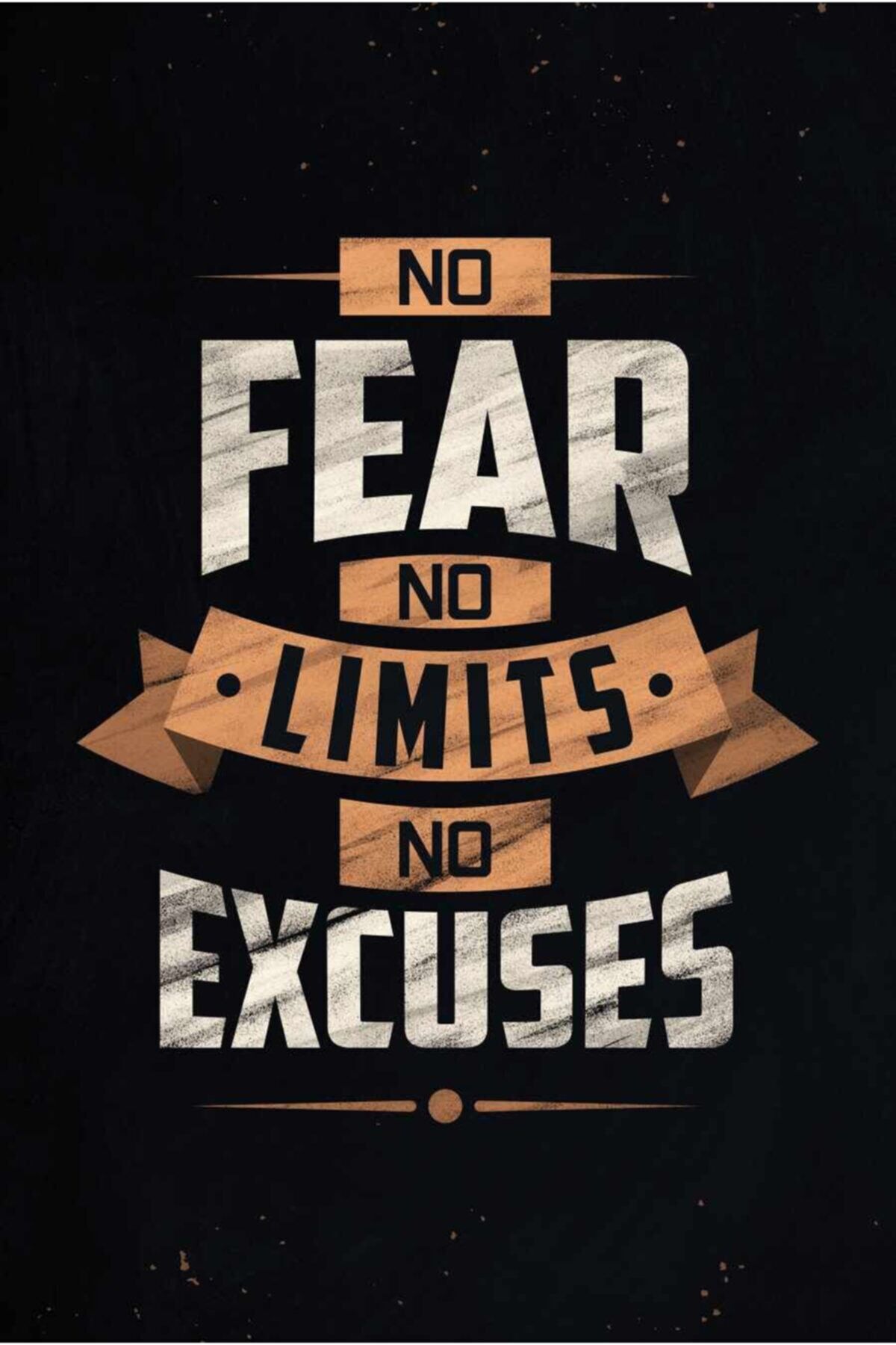 No Fear - Motive Edici Mini Retro Ahşap Poster - Hbb