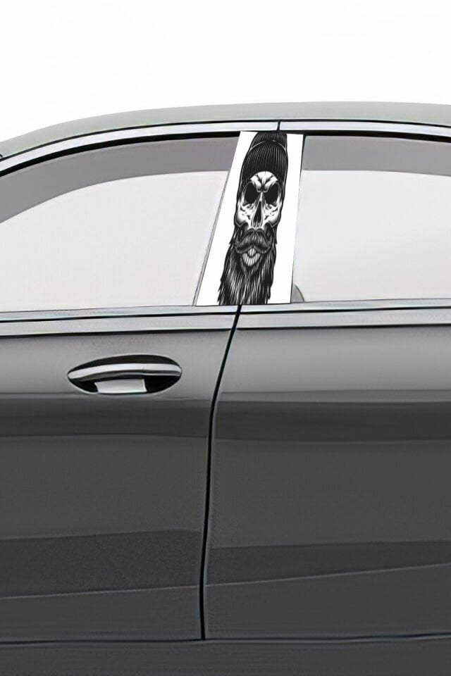 Araç Kapı Direk Kaplama Folyosu Desenli (Sağ Sol Takım) Uyumlu (2 Adet) - 22x50 vm